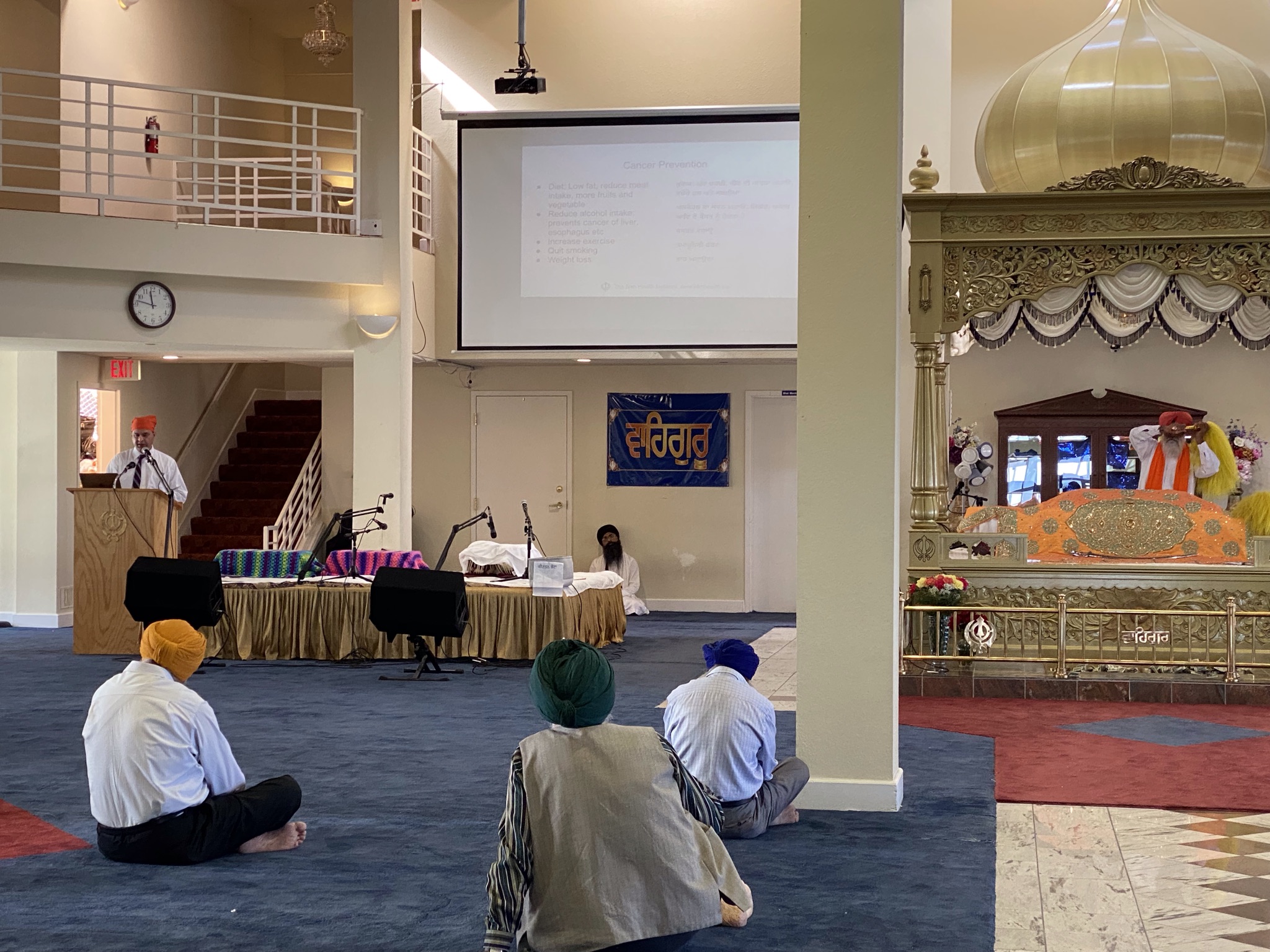 Clinic day inside the Gurdwara hall